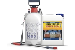 SAFEGUARD Raincheck Universal Water Seal (5 Litre & Sprayer) Breathable, Colourless, Exterior Brick, Wood and Stone Sealer