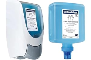 PAUL HARTMANN AG Hartmann Dosierspender Spender CleanSafe Basic + Sterillium Gel Pure Überkopfflasche 1 Liter