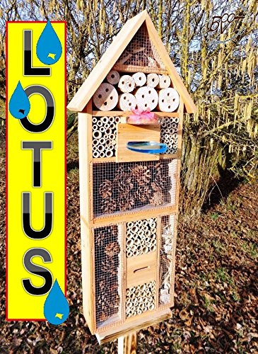 Tolles INSEKTENHOTEL MIT STÄNDER UND TRÄNKE SDV-HOLO-MS und FUTTERPLATZ, mit Spezialoberflächenbeschichtung „LOTUS“, Futterstelle, hellbraun braun Nistkasten Schmetterling Schmetterlingshaus als Ergänzung zum Meisen Nistkasten Meisenkasten oder zum Vogelhaus Vogelfutterhaus Futterstation für Vögel Insektenhäuschen – Insektenhotels, , Marienkäferhaus-Marienkäfer-Marienkäferkasten-Schmetterlingshaus-Schmetterlinge,Gartendeko - 4