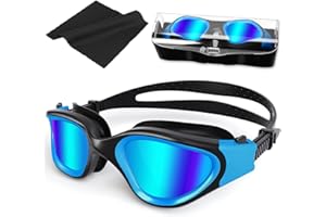 HotSrace Swimming Goggles Anti Fog Anti UV No Leakage,Polarized/Non Polarized Swim Goggles Soft Silicone Clear Vision Easy to Adjust for Adult Men Women Teenager