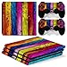 Produktbild Stillshine PS4 Pro Skin Aufkleber Sticker Design Folie schützende Haut Schale für Sony Playstation 4 Pro Konsole & 2 Dualshock Controller (Wood Rainbow)