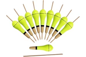 Amur Leopard Lot de 10 Flotteurs Bobbers de Pêche Flotteurs Liège en Bois de Tung Accessoire de Pêche Flottante