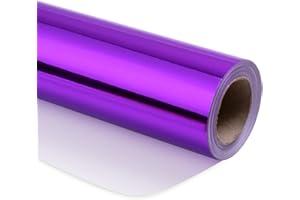 RUSPEPA Papel de Regalo Metálico Morado - Papel de Color Sólido Perfecto para Halloween, Cumpleaños, Navidad, Fiesta para Dar La Bienvenida a Los Bebés - 44,5 cm X 10 m