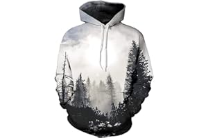 Imbry Men Women 3D Printed Hoodie Galaxy Animal Print Pullover Hooded Sweatshirt Funny Wolf Jumper