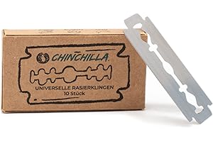 Chinchilla® Lames de rasoir pour rasoirs | 10 lames universelles en acier (inoxydable) | pour tous les rasoirs courants | Lames de rechange & lames interchangeables