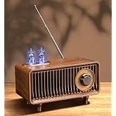 Coverzone Yeni Nesil Radyo USB SD FM Aux Bluetooth M&uuml;zik Kutusu Retro Nostaljik G&ouml;r&uuml;n&uuml;ml&uuml; Şarj Edilebilir B9 Koyu Kahverengi 