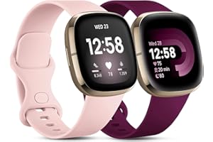 CeMiKa 2 Pacchi Compatibile con Fitbit Versa 4/Versa 3 Cinturino/Fitbit Sense/Sense 2 Cinturino, Morbido Sportivo di Ricambio Cinturini Compatibile con Fitbit Versa 4/Versa 3/Sense, Piccolo Grande
