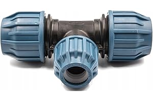 KNM TRADE T-stück ridotto in polipropilene per tubo PE, diametro 40 mm x 32 mm x 40 mm - Raccordo a compressione per acqua potabile, 16 Bar, Cert. DVGW/KIWA/WRAS