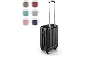 Easy Move ABS Hartschalenkoffer - Ergonomisch & Sicher - Kleiner Trolley Koffer mit 360° Rädern, Zahlen-Schloss - Rollkoffer, Reisekoffer Klein (Schwarz, 54cm)