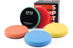 SPTA Gąbka do polerowania, 5-częściowy 125mm zestaw gąbek polerskich, Podkładka do polerowania samochodu, Polerowanie Pad do czyszczenia i polerowania samochodów, Gąbka do polerowania maszyn