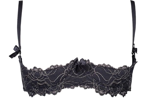 Axami V-5891 Meteorite Sexy Soutien-Gorge Redresse Seins – Fabriqué en UE, Noir-Dore,90C