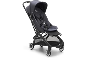 Bugaboo Butterfly Silla de paseo de Viaje Ultracompacta, Pequeña y Ligera, Fácil de Plegar en 1 segundo, Cochecito Urbano para Bebés y Niños, espacioso con dirección cómoda, Black/Stormy Blue