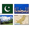 SET OF 4 PAKISTAN FRIDGE MAGNETS – PAKISTAN FLAG PAKISTAN MAP PAKISTAN ATTRACTIONS