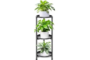 KHayRovies 3 Tier Plant Stand Indoor Tall, Black Metal Corner Plant Stands for Multiple Plants, Flower Pot Holder Shelf Outdoor Plant Display Rack for Garden Balcony Patio Living Room
