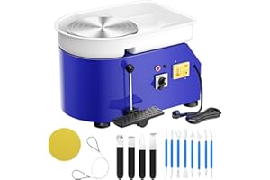 Kotsy Tornio per Ceramica elettrica 350W 25CM,Tornio per Argilla a velocità Regolabile con Ceramica Elettrico Professionale con Ceramica Strumenti Di Intaglio per Adulti, Bambini（blu）