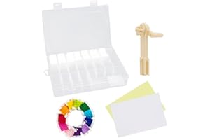 Seahelms Embroidery Thread Organizer Box Set, Plastic Cross Stitch Floss Bobbins Cards, 104Pcs Embroidery Thread Bobbins with Bobbin Winder and Blank Stickers for DIY Craft Sewing (White)