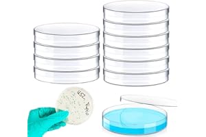 YANJIY Kunststoff Petrischale, 10 Stück Petrischalen Sterile, Transparente Steril Petrischalen, Kunststoff Petrischalen mit Deckel für Labor, Pflanzen, Zellen, Gewebe, Petrischale, Laborzubehör (90 mm)