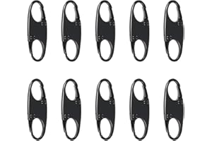 KUNXING Klips Na Zamek Błyskawiczny, Zabezpieczenie Przed Kradzieżą, Zamek Błyskawiczny, Zestaw 10 Sztuk, Klips Do Zawieszenia Na Zamek Błyskawiczny Do Plecaka, Bagażu Zamykany Na Zamek (Czarny, Srebrny)