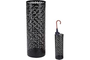 lembrd Metal Umbrella Stand | Round Umbrella Holder | Modern Umbrella Storage Bin | Multipurpose Walking Stick Holder | Umbrella Bucket for Hallway Entryway Home Hotel Office
