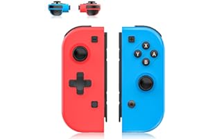 Shiptree Mando Switch, Set 2 L/R Mando Switch Inalambrico para Switch/Switch Lite/OLED, Mandos Switch con Wake Up/Gyro Axis/Dual Vibración/Captura de Pantalla - Azul y Rojo