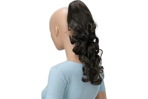 CAISHA by PRETTYSHOP 40cm Postizo Trenza Coleta Extensión De Cabello Voluminoso Ondulado Marrón H204