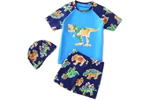 TODREMOU UV Shirt & Badehose Kinder Jungen 2-10 Jahre - UV Badeset Junge Badeshirt Schwimmshirt Badeshorts UV-Schutz UPF 50+