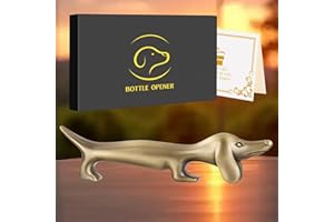 LULLEA Apribottiglie di birra bassotto in piedi, poggia utensili, poggia coltelli, bacchette, cucchiai, regali per donne, uomini amanti dei cani, ornamento per cani in bronzo