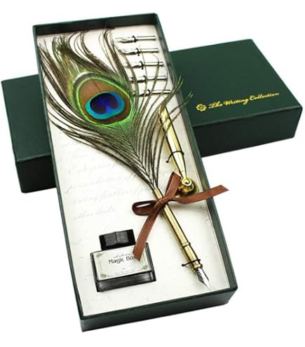 PATIKIL Federkiel-Set – Feder, Stifthalter & Nachfüllung, Dunkelblau, Für Kalligraphie & Hochzeitsunterschriften