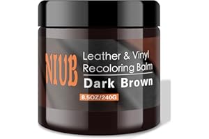 NIUB Lederreparaturset, 240g Dunkelbraune Kunstleder Reparatur Set, Leder Kratzer Entferner, Leder Rückfärbebalsam für Sofas, Möbel, Lederschuhe, Ledercouch Farbe, Schnell trocknender Lederbalsam