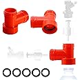 MRbrew 3 PCS Plastic Carbonation Cap Tee Adapter, Connect Gas Ball Lock and Beer Disconnect Simultaneously, Oxygen Free Brewing Soda PET Bottles Counter Pressure Bottle Filling Cap Handy 3-Way Adapter