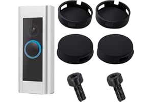 YUIO 4PCS Doorbell Button Replacement for Ring Doorbell Pro Peephole Camera and Video Doorbell Elite Buttons Replacement Accessories, Come with Buttons and 2pcs Screws for Repair Cracked Split Button Black