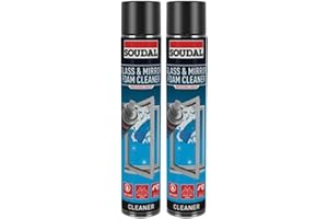 BUILDWARE 2x Soudal Glass & Mirror Aerosol Foam Cleaner 750ml