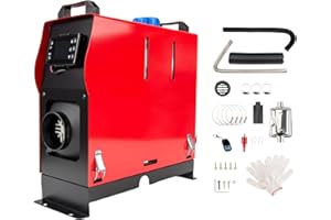 ShockFlo 12V 5KW Auxiliary Heater Diesel Heater All-in-One Diesel Air Car Parking Heater with Improved LCD Switch Display and Remote Control, Quick Heating, for Motorhome, Garage, Truck, Boat
