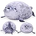 BZQCPLX Plush Obese Seal Stuffed Animal, Soft Fat Seal Toy, Cute Pillow for Children Adults Gift, Blue, 30cm