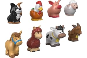 Fisher-Price Little People Bondgårdsdjur Vänners figurset | 8 leksaksdjursfigurer, rollekar, småbarn och förskolebarn från 1