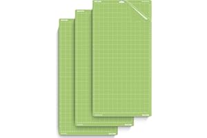 Nicapa Mats StandardGrip Cutting Mat for Cricut Maker/Explore 3/Air 2 [12x24 inch, 3 Pack] Adhesive Non-Slip Flexible Square Gridded Vinyl Craft Replacement Cutting Mats