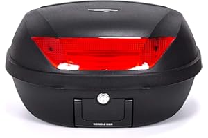 Lextek Luggage Top Box Motorcycle 52Litre with Carry Handle & Fitting Kit