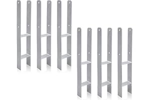 Gimisgu H-Pfostenanker 6 Stück H-anker Pfostenträger Bodenanker für Pfosten H-Pfostenschuh für Zaun und Gewächshaus Pfosten Vierkantholzpfosten(91x600mm)