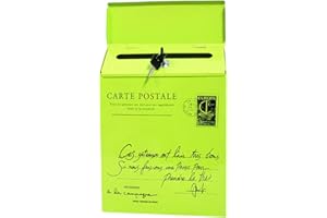 TentHome Cassetta delle lettere vintage da parete con aletta e serratura (verde 2)