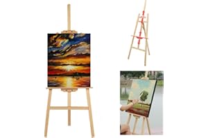 HUINI Staffelei aus Holz Leinwand Ständer Hochzeit Staffeleien Feldstaffelei höhenverstellbar Holzstaffelei für Kinder und Erwachsene,175cm