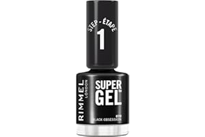 Rimmel London Smalto Unghie Super Gel - Nail Polish Effetto Gel a Lunga Durata - 070 Black Obsession - 12 ml