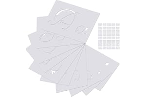 XUTONG 40-Piece 80-Design Letter Stencils for Wood Art & Craft - Reusable Plastic Alphabet Stencils with Calligraphy Font Upper & Lowercase Letters, Numbers & Signs