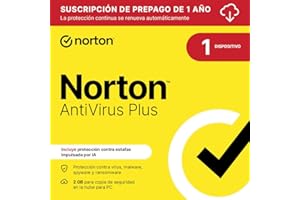 NORTONLIFELOCK Norton Antivirus Plus 2026 |1 Dispositivo| 1 año con renovación automática| Descarga digital
