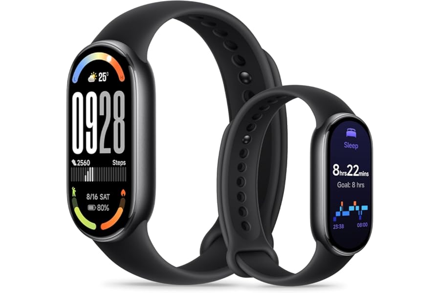 Xiaomi Smart Band 10 (Fitness Tracker), 1.72" AMOLED display, multimateriale, autonomia 21 gg, ricarica rapida, 150+ sport, monitoraggio benessere e sonno, HyperOS 2.0, resistente 5ATM, Compass