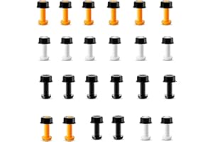 acdokuk 24 Sets Plastic License Plate Screws with Nuts, Mixed Color Car License Plate Fixing Fitting Kits, Number Plate Screws Nuts Bolts Fixings for Car Auto Motorcycle(Yellow/Black/White)
