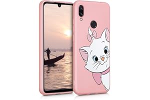 ZhuoFan Funda para Xiaomi Redmi Note 7, Cárcasa Silicona Rosa con Dibujos Diseño Suave Gel TPU Antigolpes de Protector Piel Case Cover Bumper Fundas para Movil para Xiaomi Redmi Note7, Gato 01