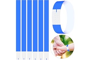 Volumoon Braccialetti per Eventi, 100 Pezzi Bracciali Carta per Eventi, Impermeabili Braccialetti in Carta Adesiva, Braccialetti per Feste, Braccialetti Identificativi per club Concerto(Blu)