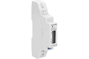 Virone EM-2 - Contador digital de corriente alterna (monofásico, 40 A, salida de impulso, 1 módulo, DIN TH-35 mm)