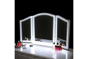 SANSUN Luces LED de espejo de tocador para maquillaje, tocador, juego de tocador, tira de luz LED flexible en zigzag de 4 m, no regulable (espejo no incluido)