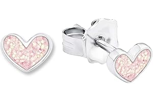Prinzessin Lillifee Ohrringe 925 Sterling Silber Mädchen Kinder Ohrschmuck, Herz, Kommt in Schmuck Geschenk Box